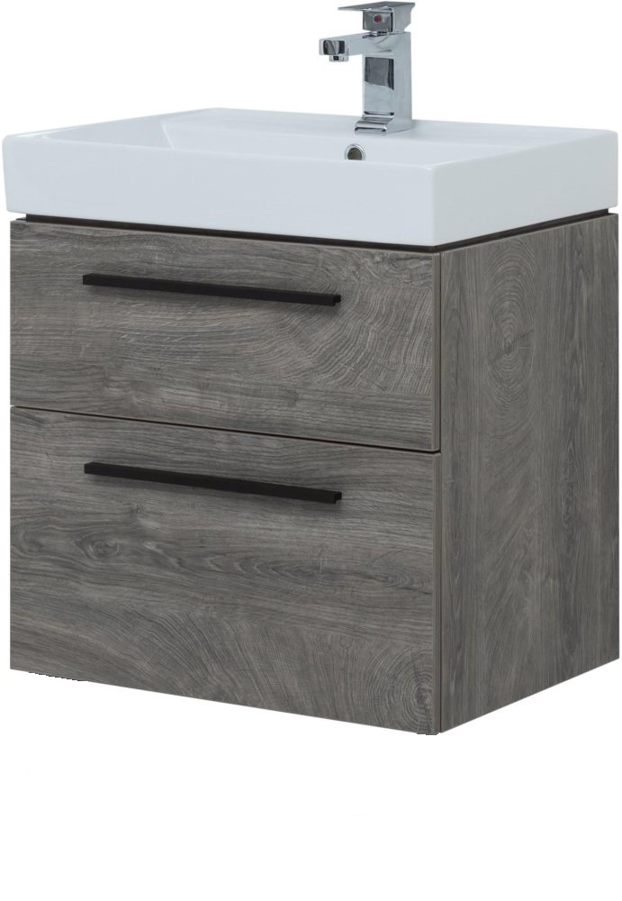 Фото Тумба Aquanet Nova 60 2ящ. дуб рошелье с ручками 320 мм и раковиной Латина 60 