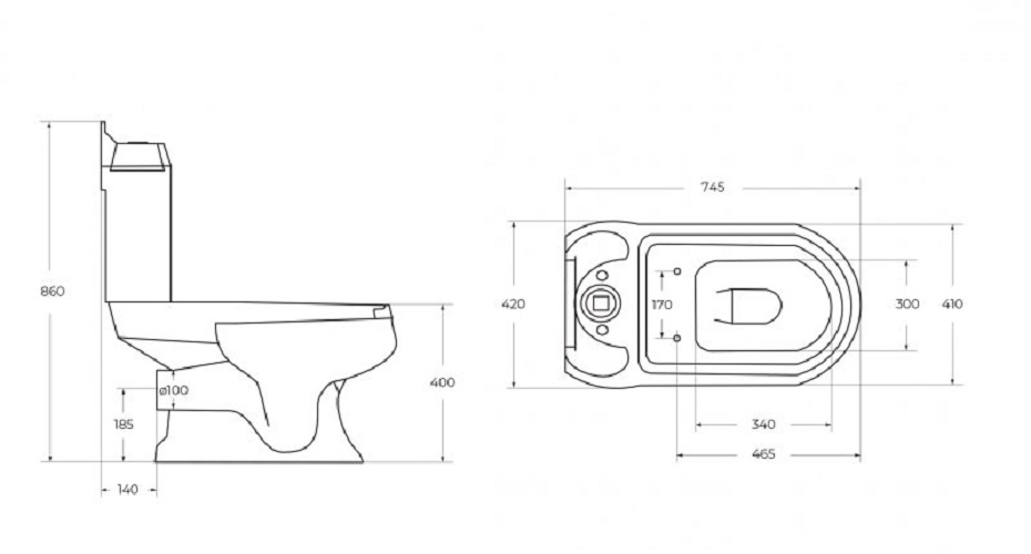 Дополнительное фото №4 Унитаз компакт Cezares King Palace c сиденьем, кнопка хром