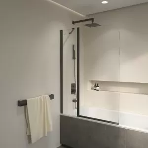 Шторка на ванну RGW SC-011B Черный/Прозрачное/6мм