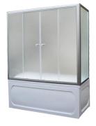 Фото Шторка на прямоугольную ванну 1Marka 150x140 профиль белый