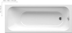 Ванна акриловая Ravak Chrome Slim 150x70, белая