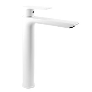 Смеситель для раковины Clever 60706 высокий излив, белый матовый