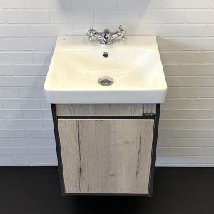 Тумба Comforty Вена 45 дуб дымчатый с раковиной Адриана 45