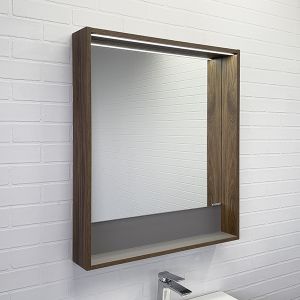 Зеркало-короб Comforty Томари-70 дуб темно-коричневый с подсветкой